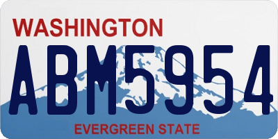 WA license plate ABM5954