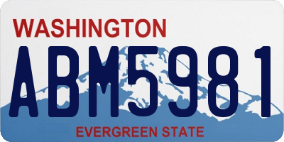 WA license plate ABM5981
