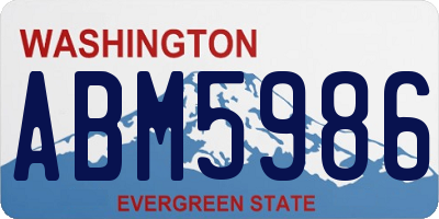 WA license plate ABM5986