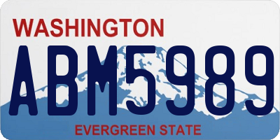 WA license plate ABM5989
