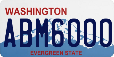 WA license plate ABM6000