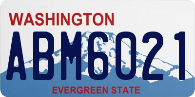 WA license plate ABM6021