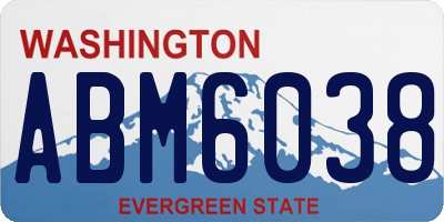 WA license plate ABM6038