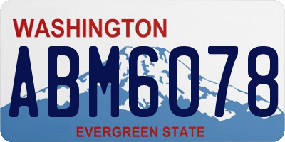 WA license plate ABM6078