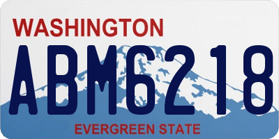 WA license plate ABM6218