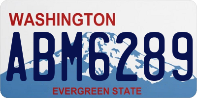 WA license plate ABM6289