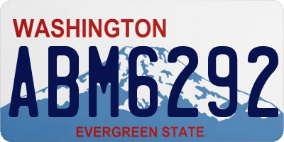 WA license plate ABM6292