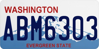 WA license plate ABM6303