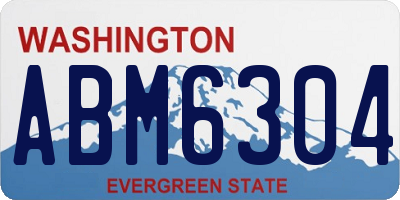 WA license plate ABM6304