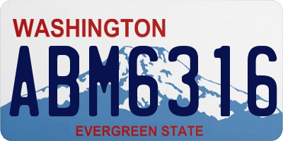 WA license plate ABM6316