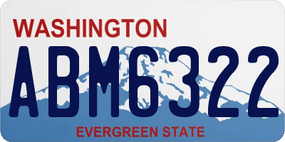WA license plate ABM6322