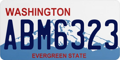 WA license plate ABM6323