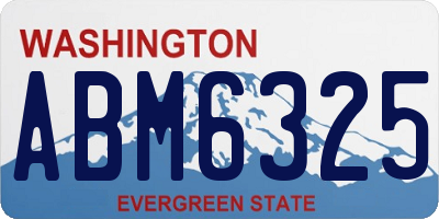 WA license plate ABM6325