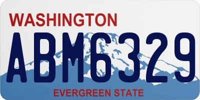 WA license plate ABM6329