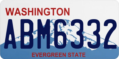 WA license plate ABM6332