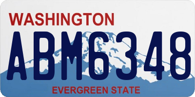 WA license plate ABM6348