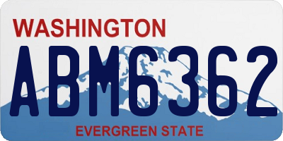 WA license plate ABM6362