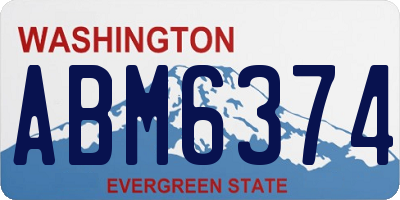 WA license plate ABM6374
