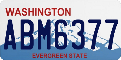 WA license plate ABM6377