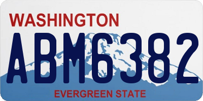 WA license plate ABM6382
