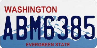 WA license plate ABM6385