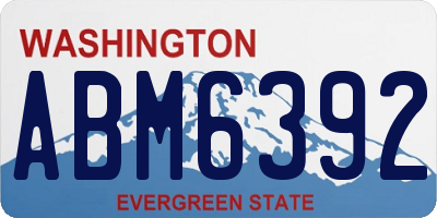 WA license plate ABM6392