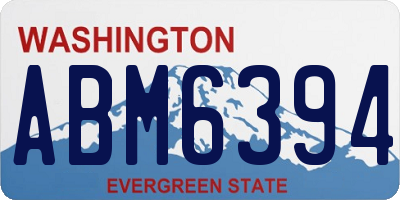 WA license plate ABM6394