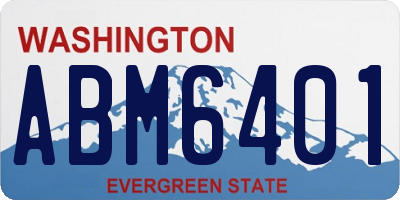 WA license plate ABM6401