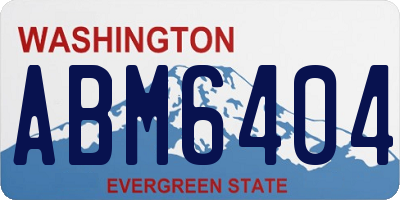 WA license plate ABM6404