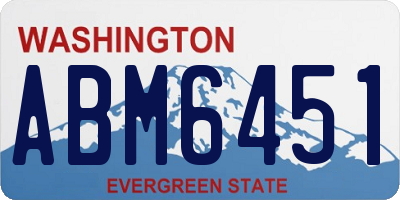 WA license plate ABM6451