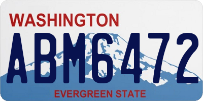 WA license plate ABM6472