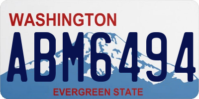 WA license plate ABM6494