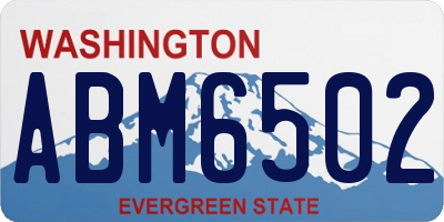 WA license plate ABM6502