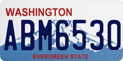 WA license plate ABM6530