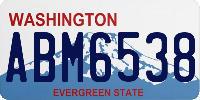 WA license plate ABM6538