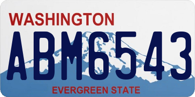 WA license plate ABM6543