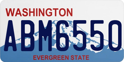 WA license plate ABM6550