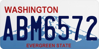 WA license plate ABM6572