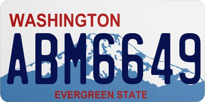 WA license plate ABM6649