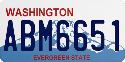 WA license plate ABM6651