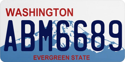 WA license plate ABM6689