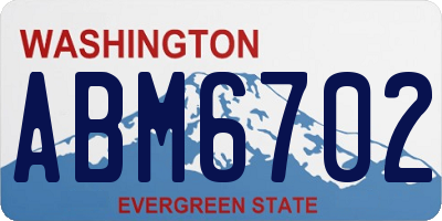 WA license plate ABM6702