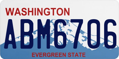 WA license plate ABM6706