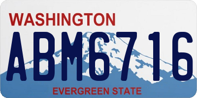 WA license plate ABM6716