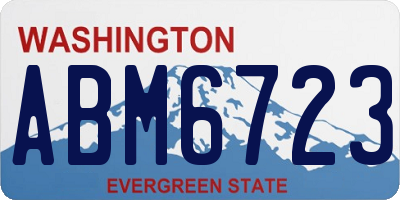 WA license plate ABM6723