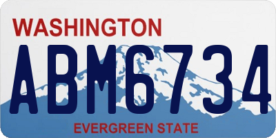 WA license plate ABM6734