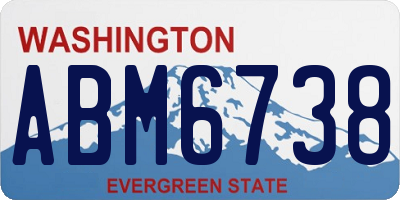 WA license plate ABM6738