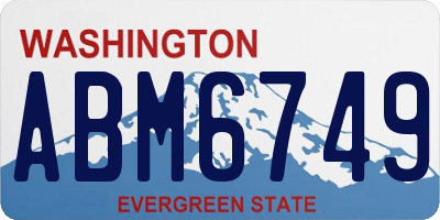WA license plate ABM6749