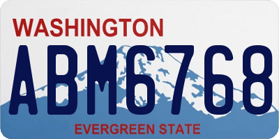 WA license plate ABM6768