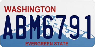 WA license plate ABM6791
